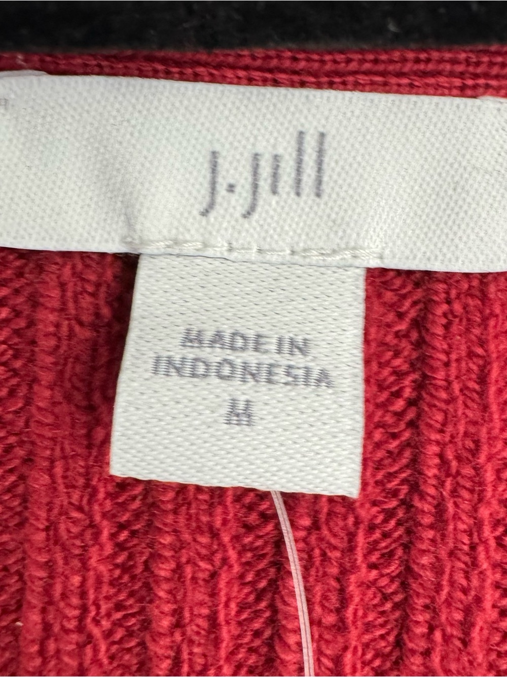 J JILL Spread Collar Red Pepper Sweater Cotton Blend NEW Women’s M - Picture 3 of 10